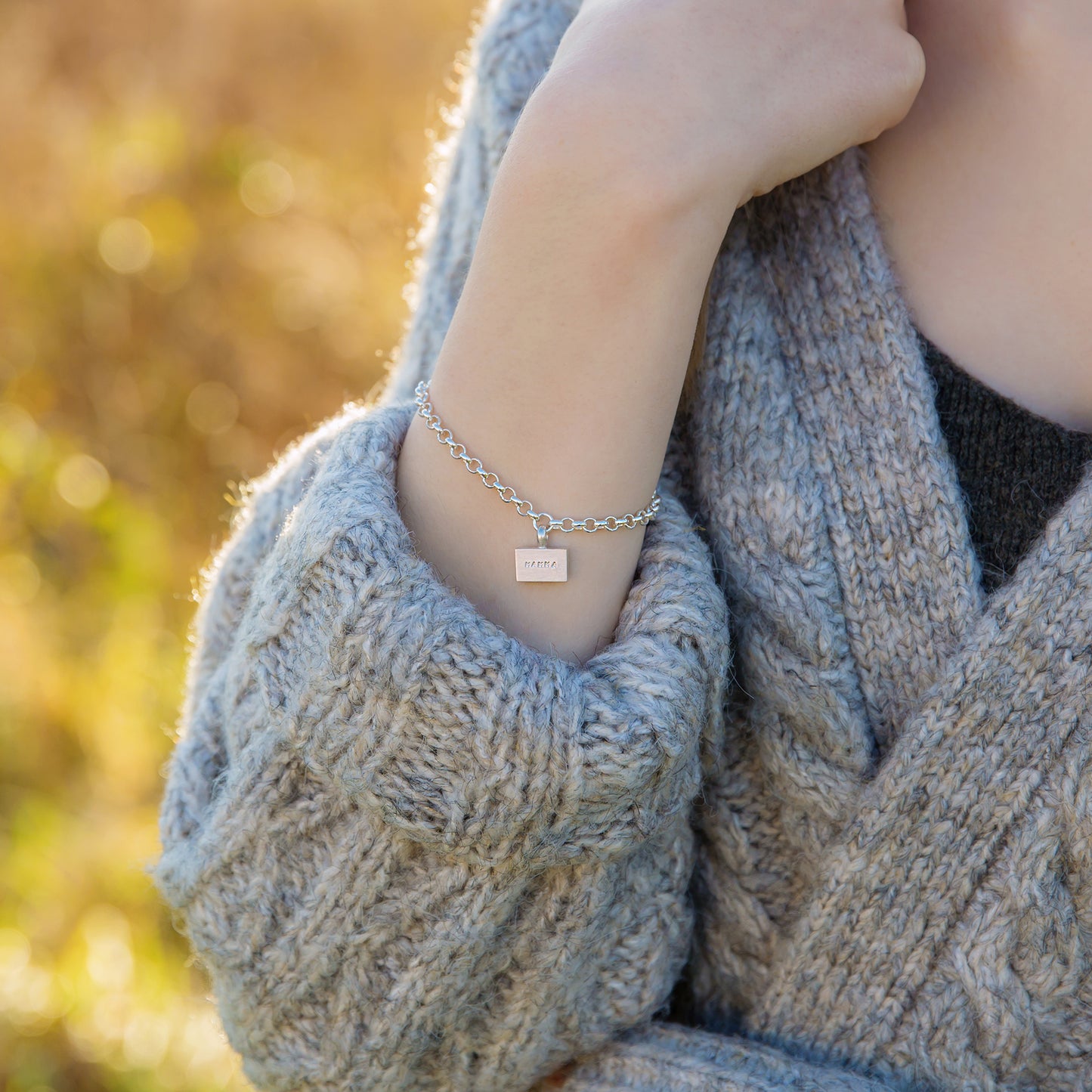 Personalised Sterling Silver Brick Bracelet