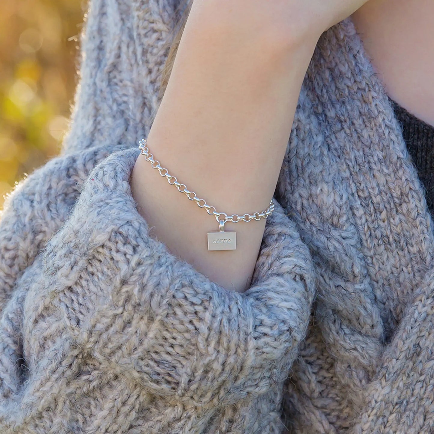 Personalised Sterling Silver Brick Bracelet | Custom Silver Name Bracelet Soremi Jewellery