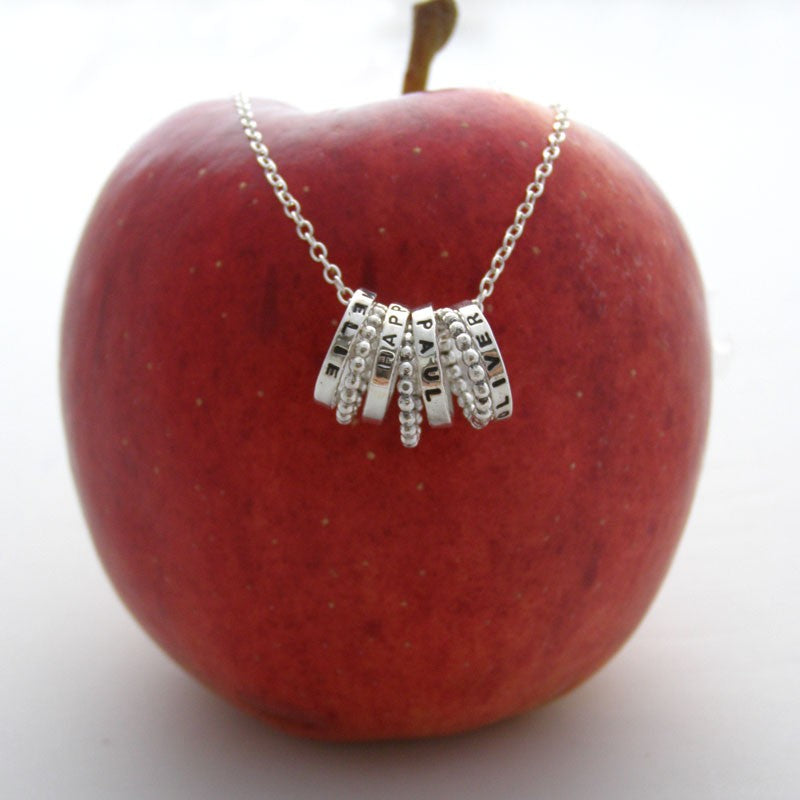 Personalised Silver Hoops Necklace - Soremi Jewellery