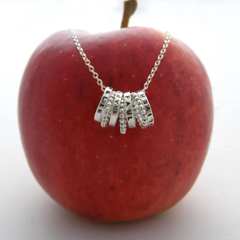 Personalised Silver Hoops Necklace - Soremi Jewellery