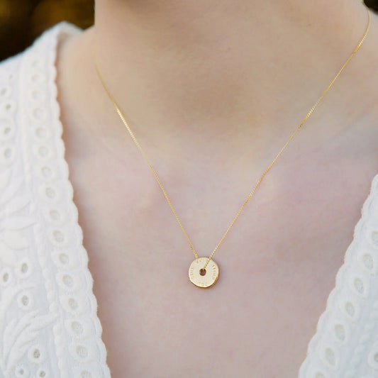 Personalised Solid Gold Nugget Spinner Necklace Soremi Jewellery