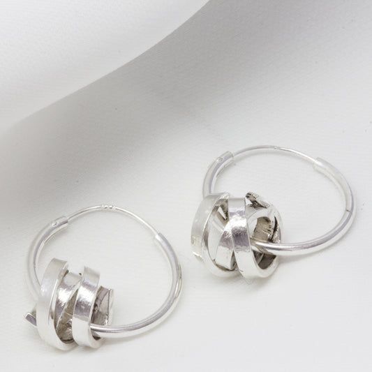 personalised silver hoop earrings