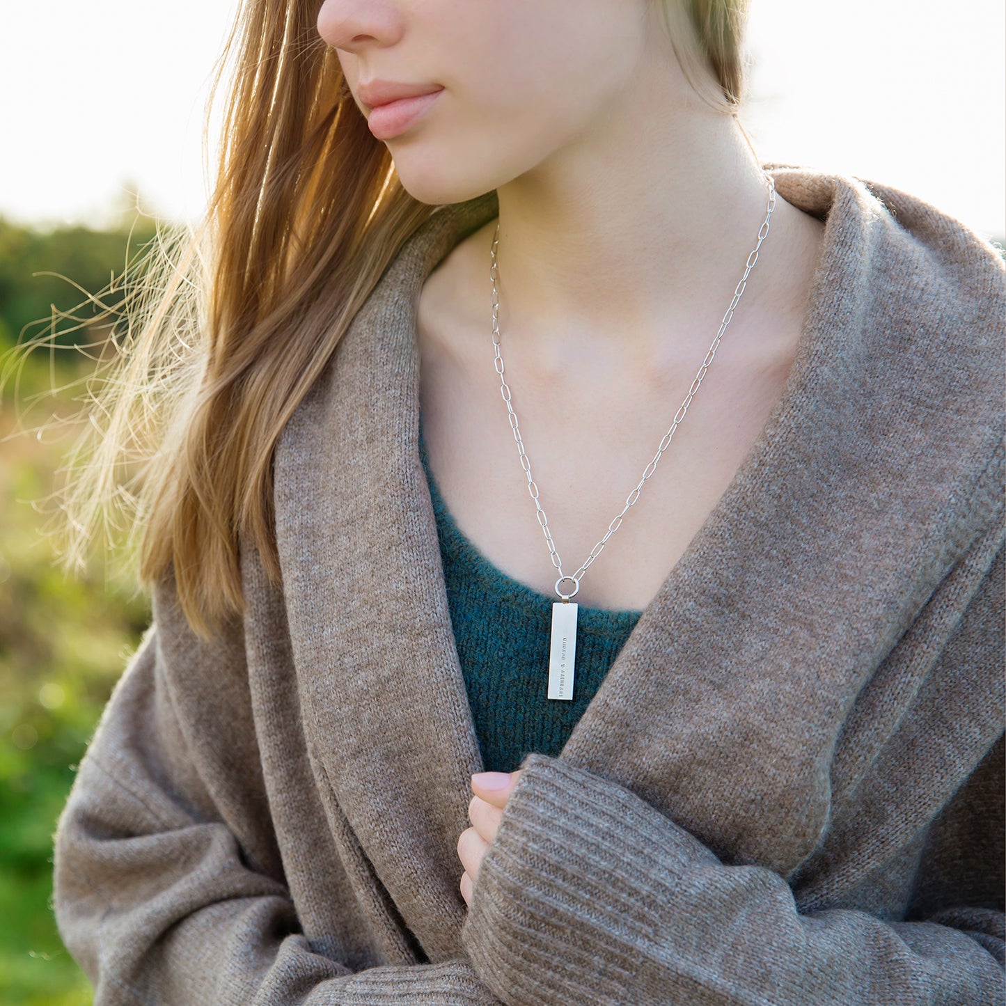 Personalised Tag Necklace With Paperclip Chain