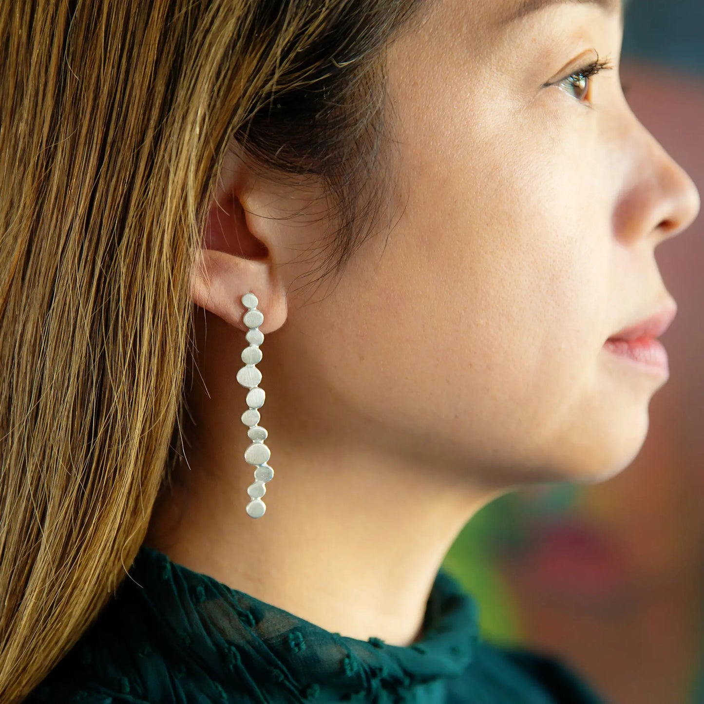 Sterling Silver Nugget Drop Earrings Soremi Jewellery