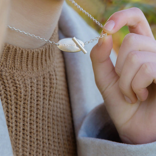 Personalised Oval Toggle Necklace Soremi Jewellery