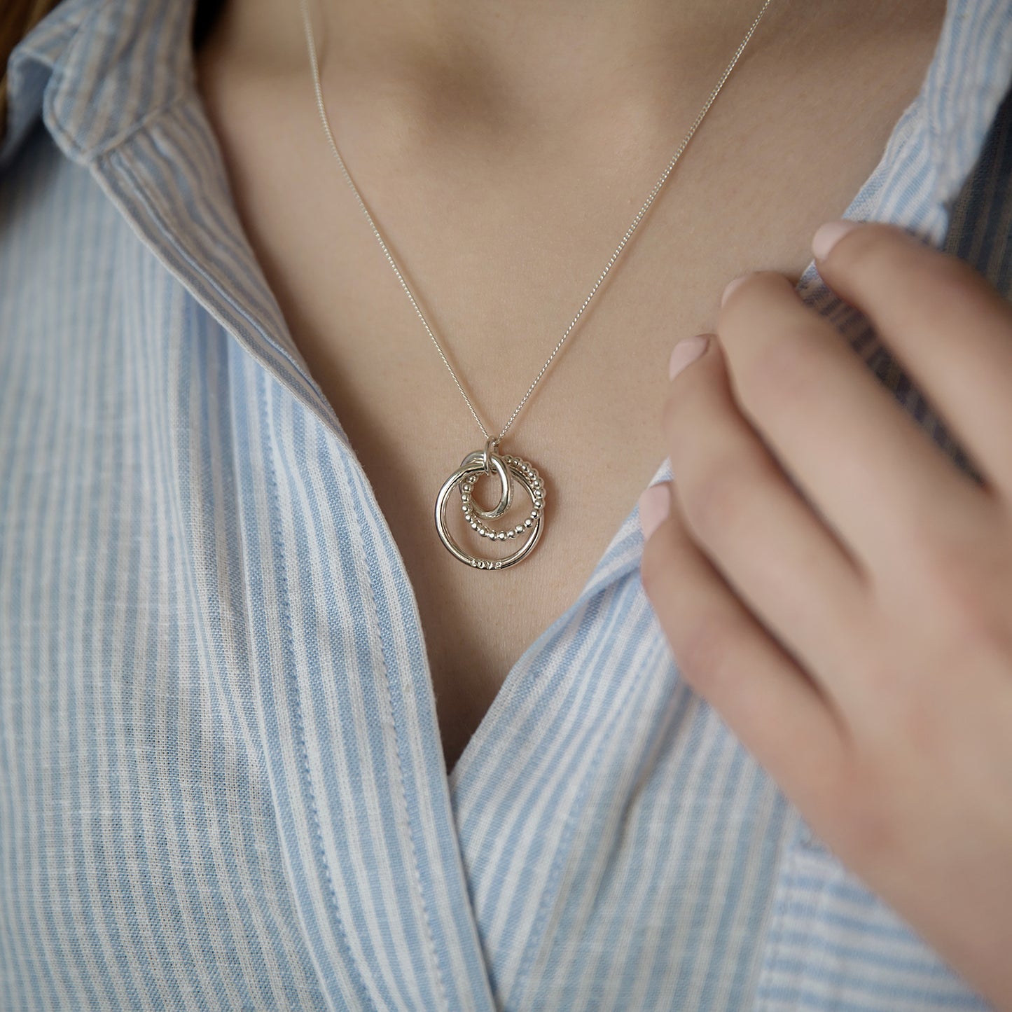 Personalised Russian Rings Necklace