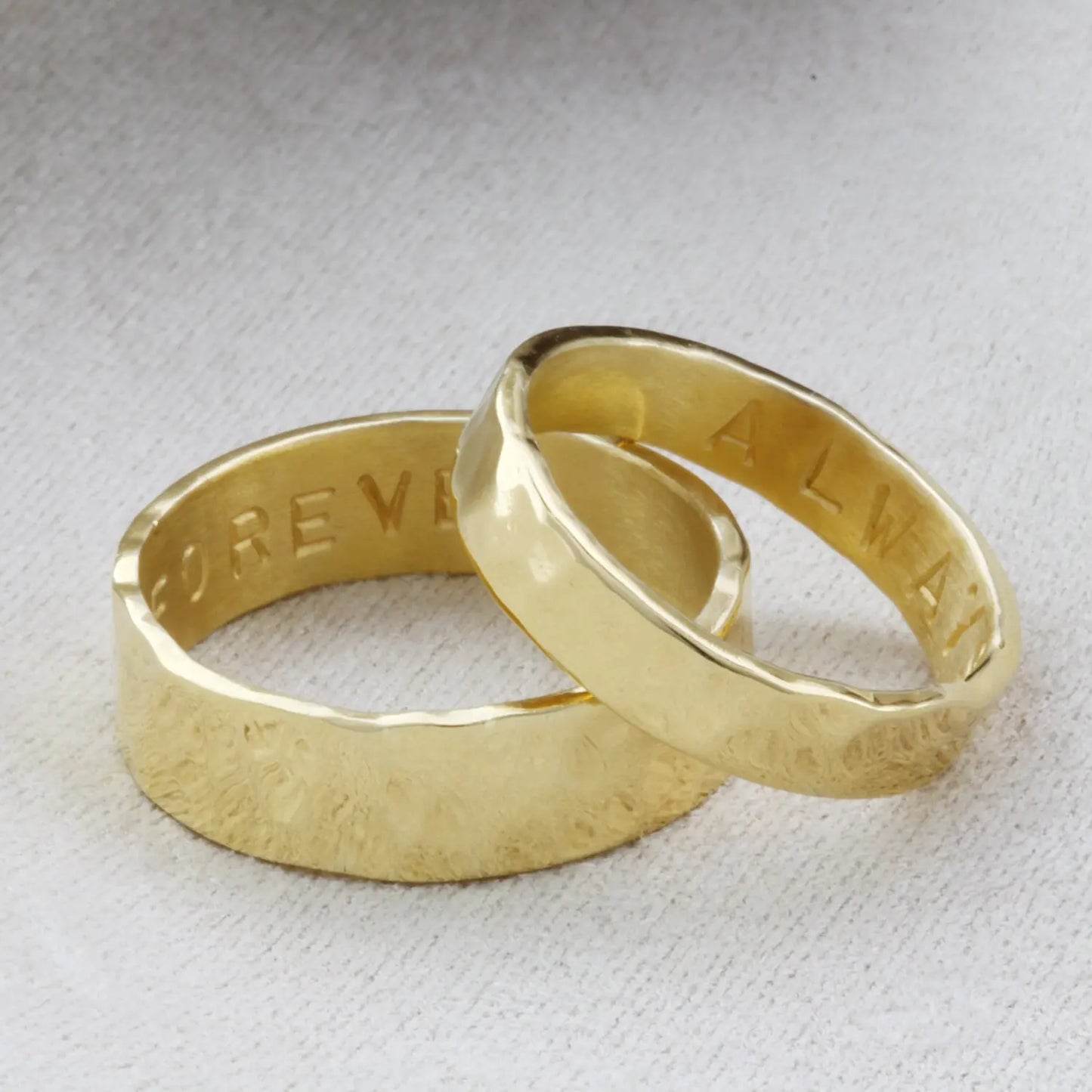 9ct Gold Personalised Matching Couples Ring Soremi Jewellery