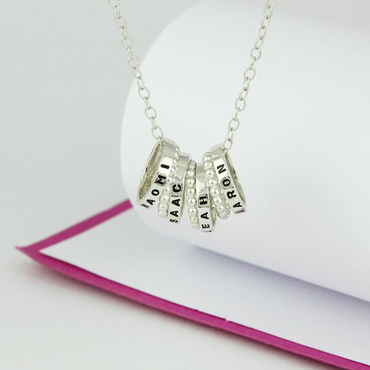 Personalised Silver Hoops Necklace - Soremi Jewellery