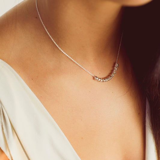 Silver Personalised Scroll 'Smile' Necklace - Soremi Jewellery