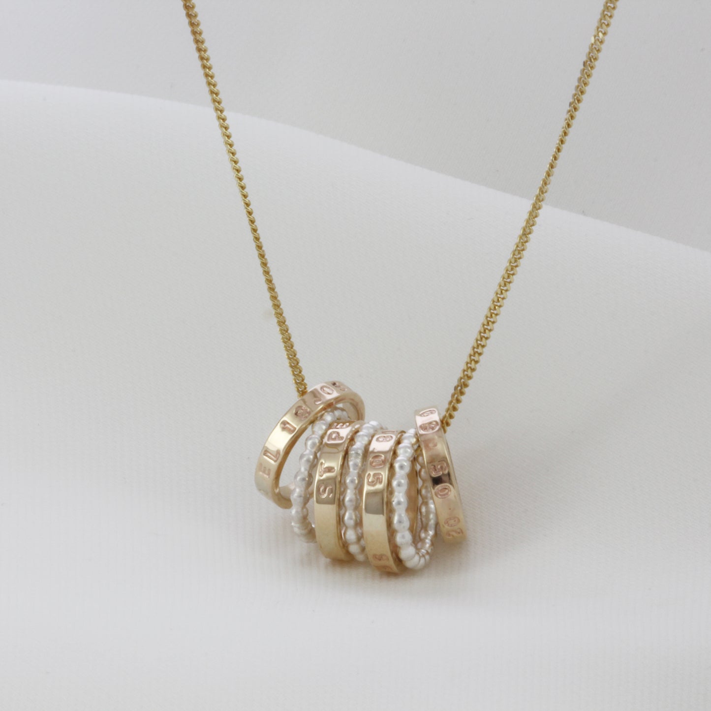 Personalised Slender Gold Hoop Pendant Necklace