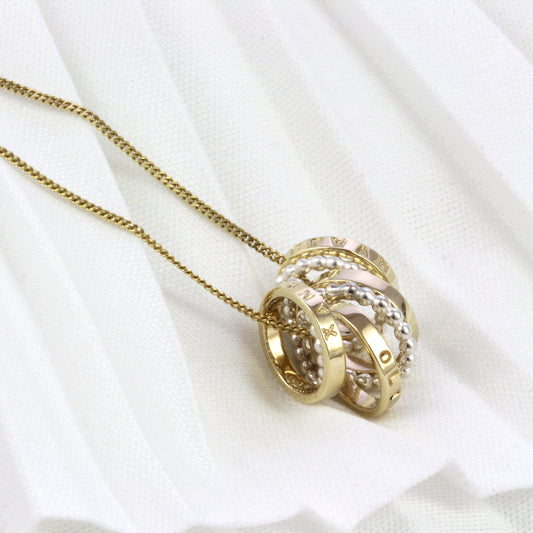 Personalised Slender Gold Hoop Pendant Necklace