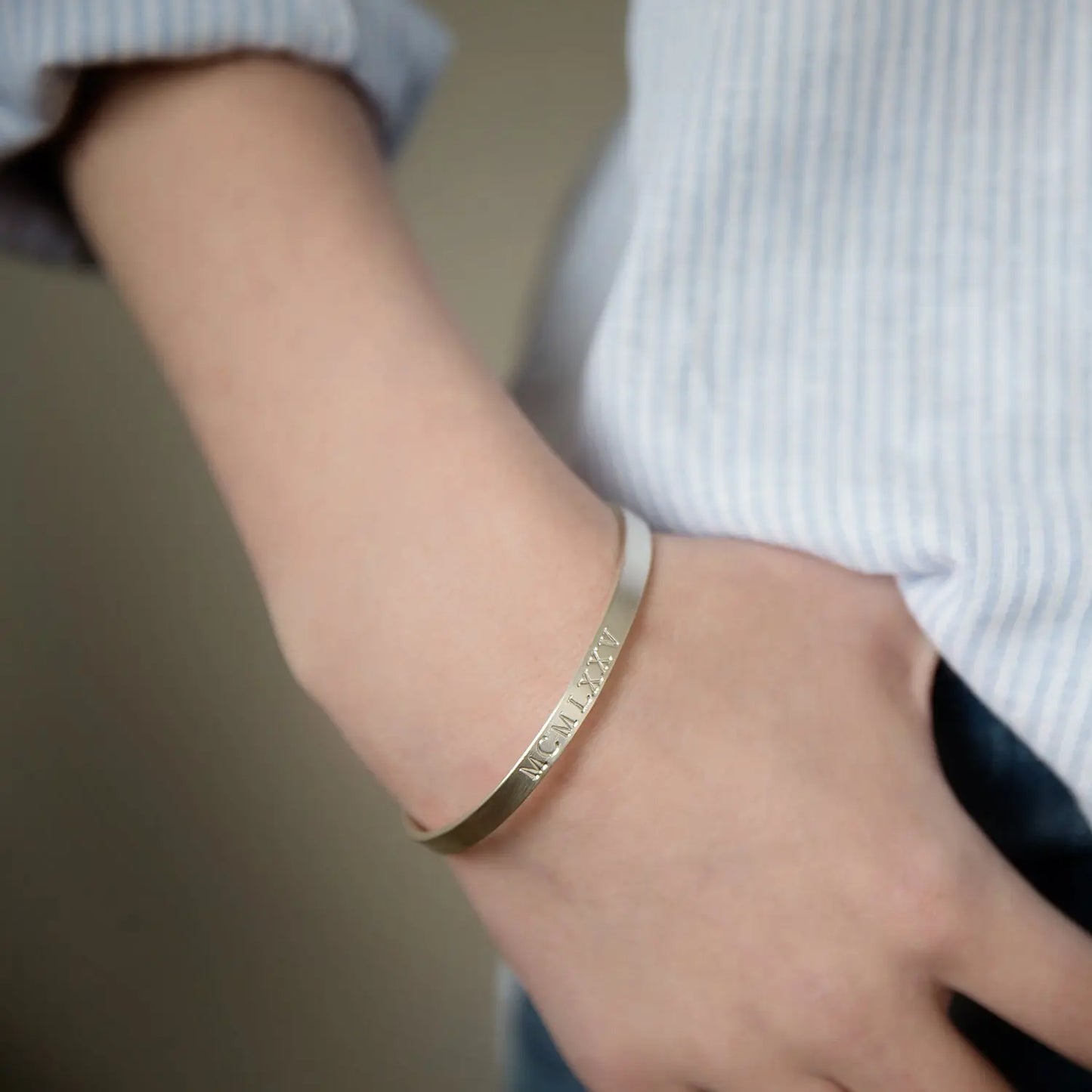 Sterling Silver Personalised Adjustable Bangle Cuff Soremi Jewellery