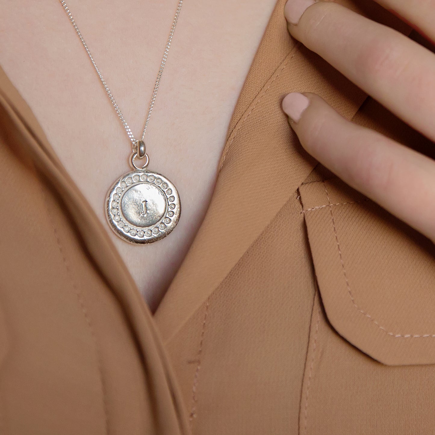 Personalised Silver Medallion Pendant Necklace