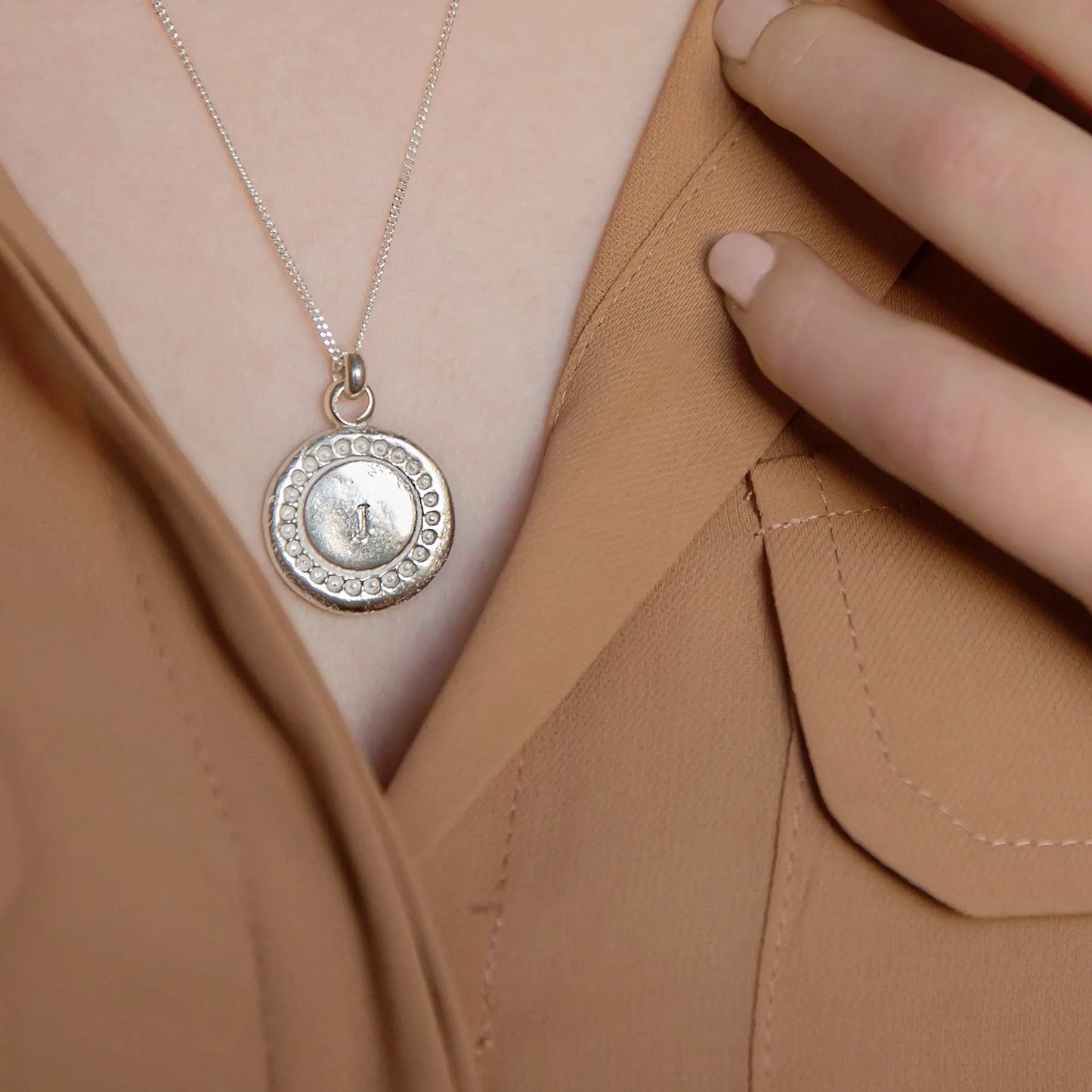 Personalised Silver Medallion Pendant Necklace Soremi Jewellery