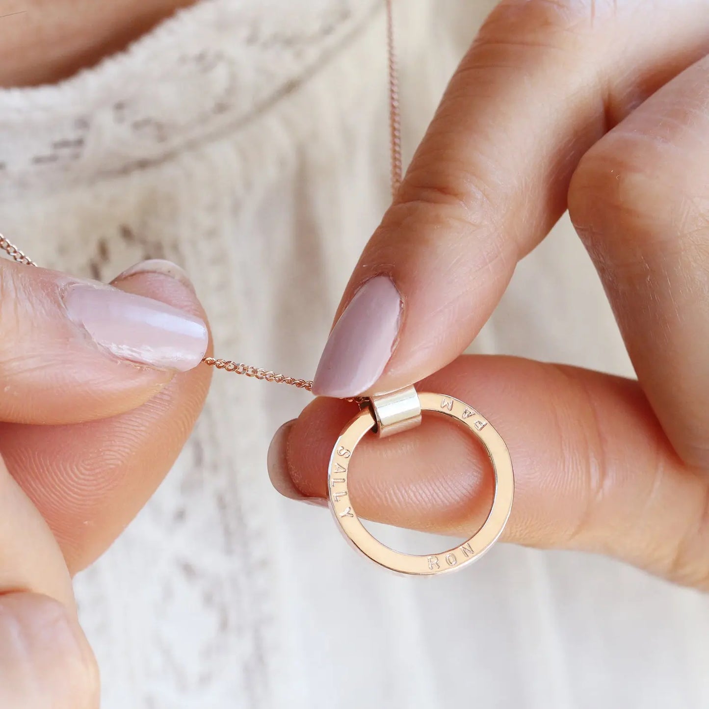 Personalised 9ct Rose Gold Necklace Soremi Jewellery