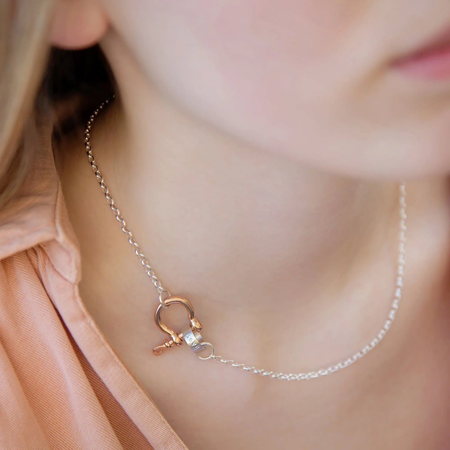 Personalised Small Gold Shackle Necklace Soremi Jewellery