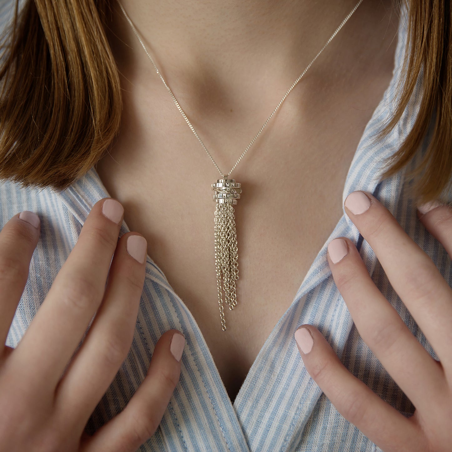 Personalised Scroll Cascade Necklace