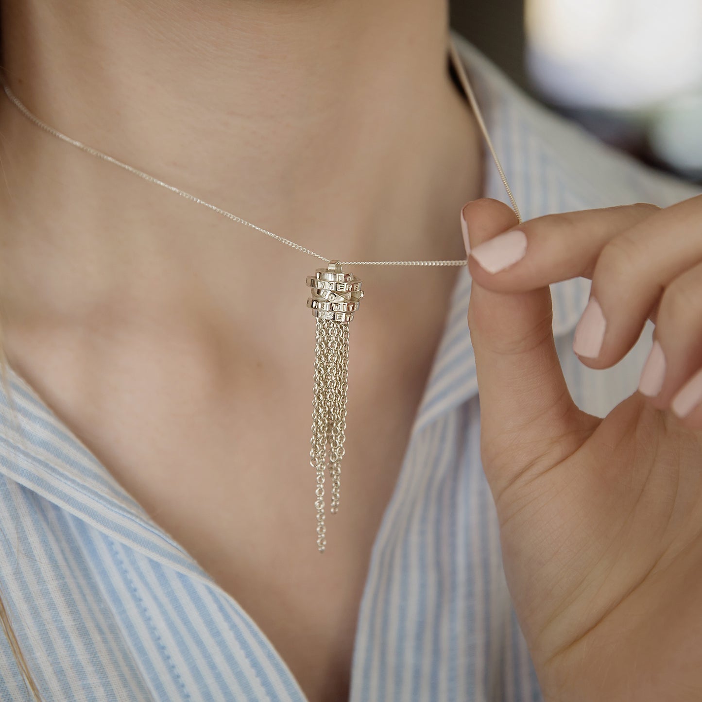 Personalised Scroll Cascade Necklace