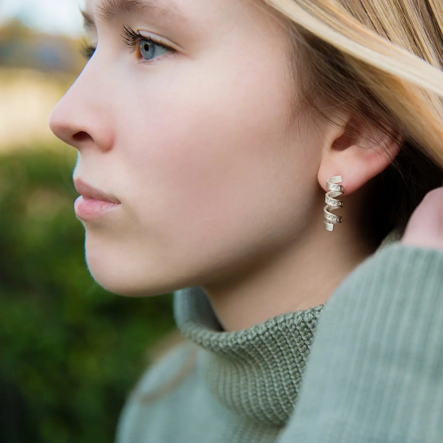 Personalised Silver Scroll Earrings Soremi Jewellery