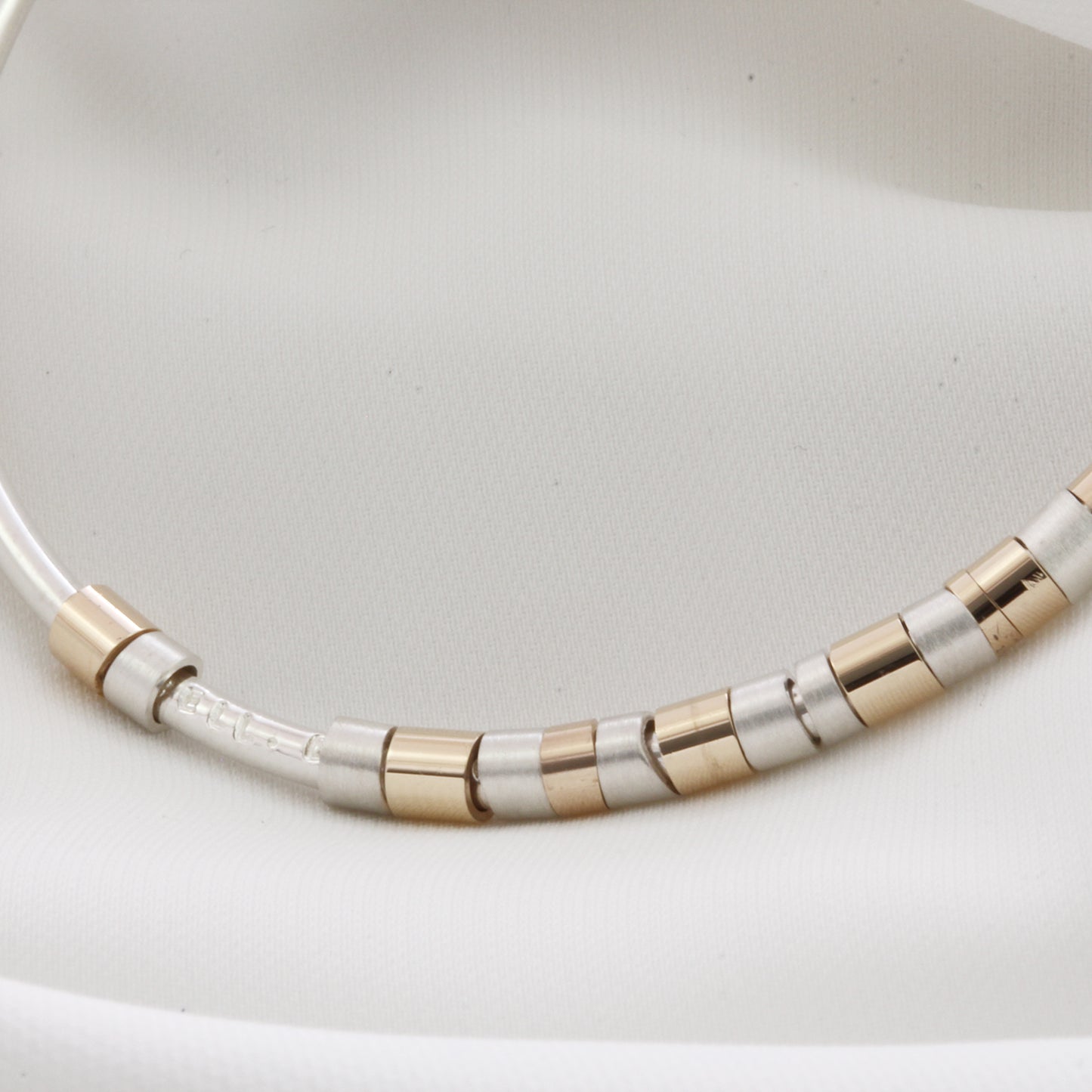 Personalised Silver & Gold Hidden Message Bangle