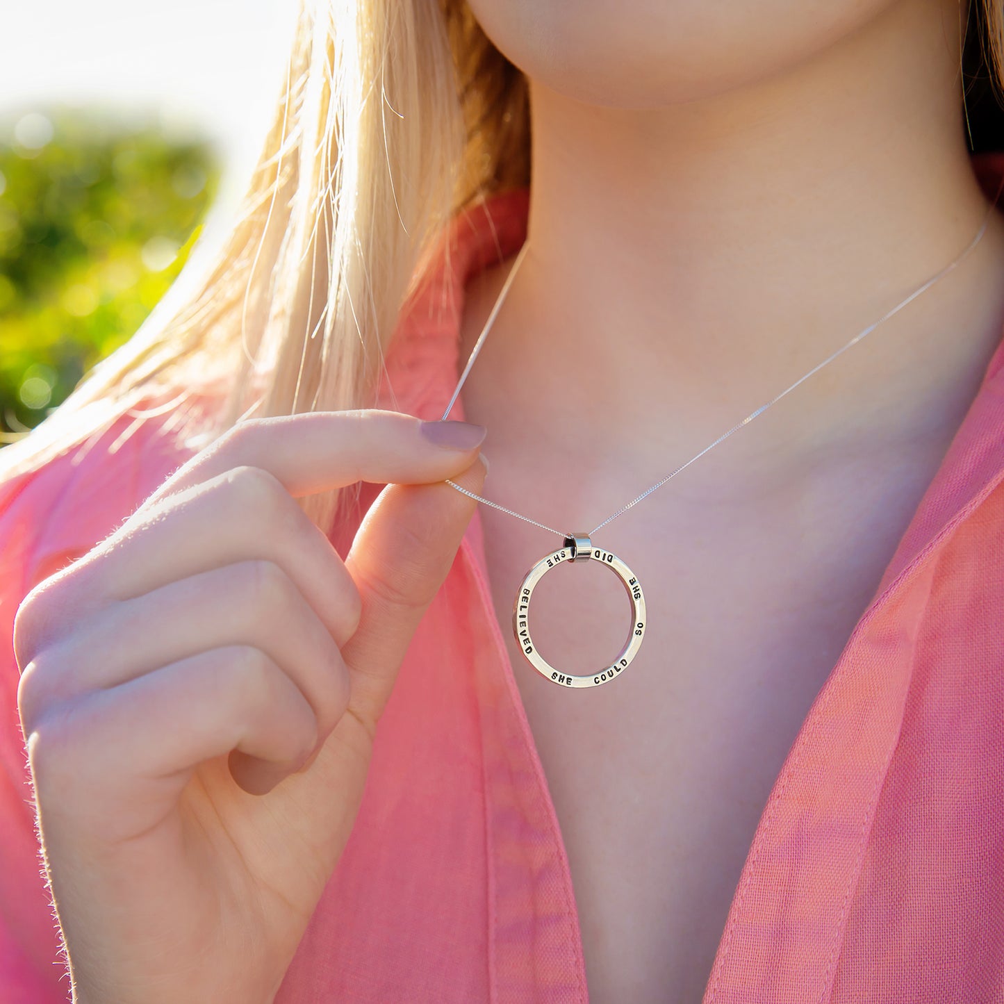 Personalised Large Circle Necklace