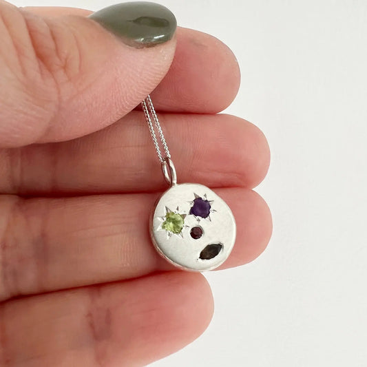 Gemstone Face Nugget Necklace Soremi Jewellery
