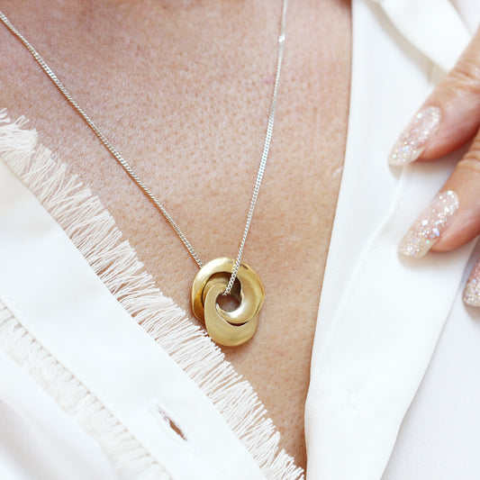 Personalised 9ct Gold Locket Mobius Necklace