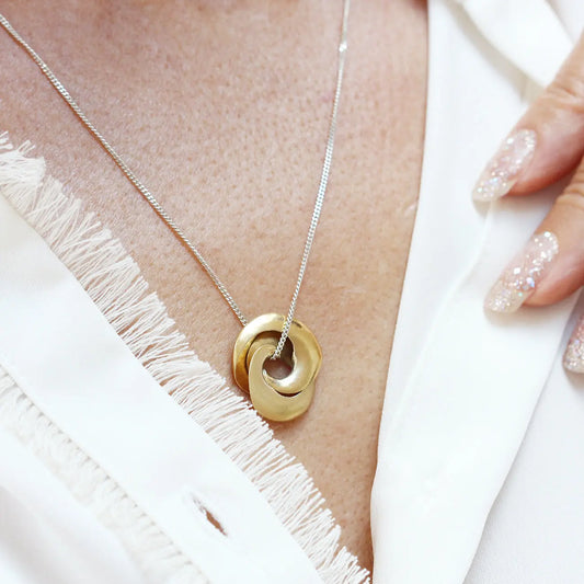Personalised 9ct Gold Locket Mobius Necklace Soremi Jewellery