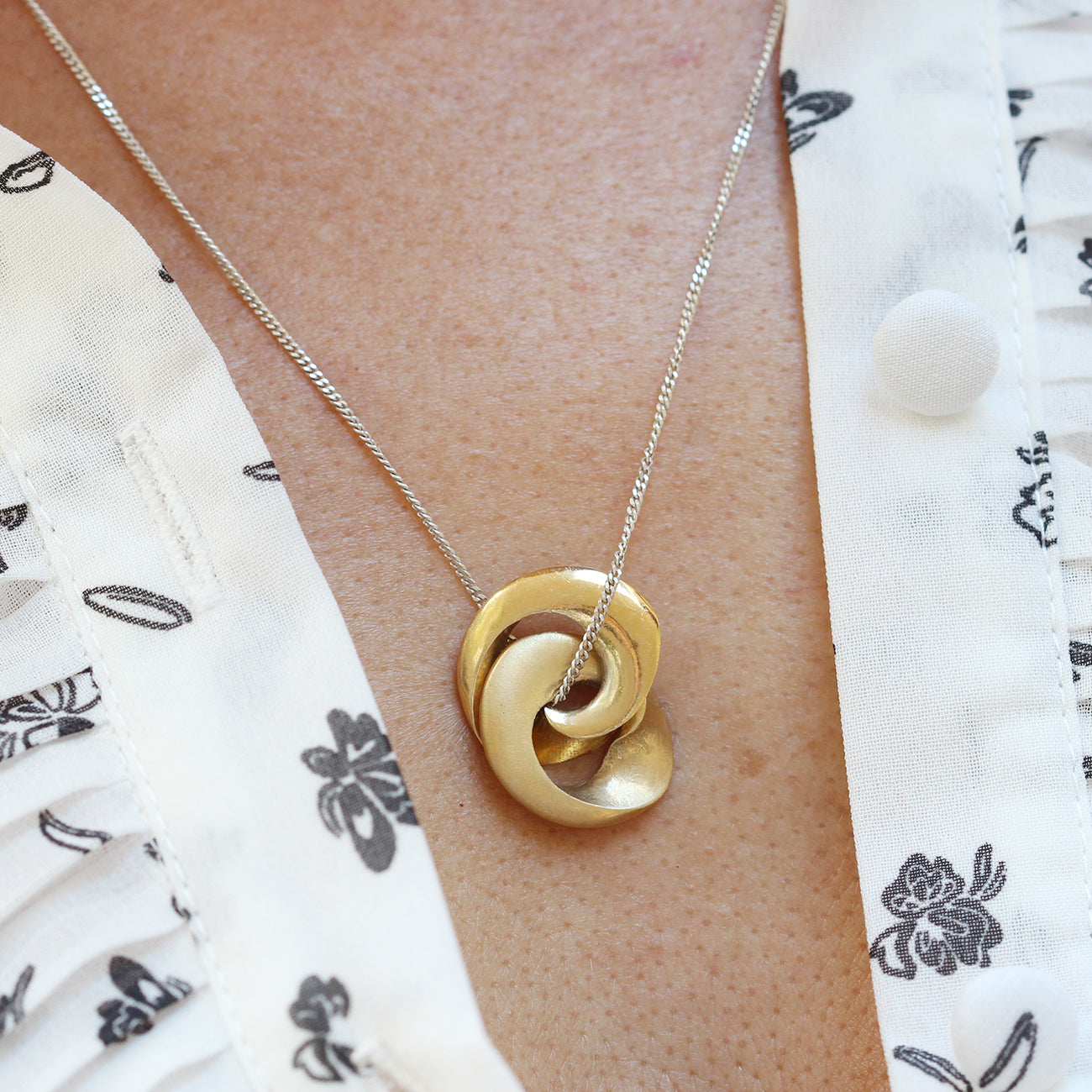 Personalised 9ct Gold Locket Mobius Necklace