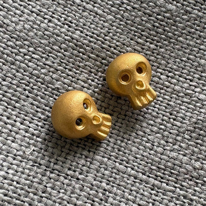 Skull Studs Matte 18ct Gold Vermeil Soremi Jewellery