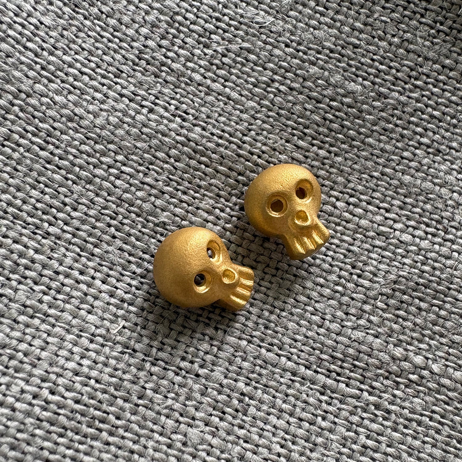 Skull Studs Matte 18ct Gold Vermeil Soremi Jewellery