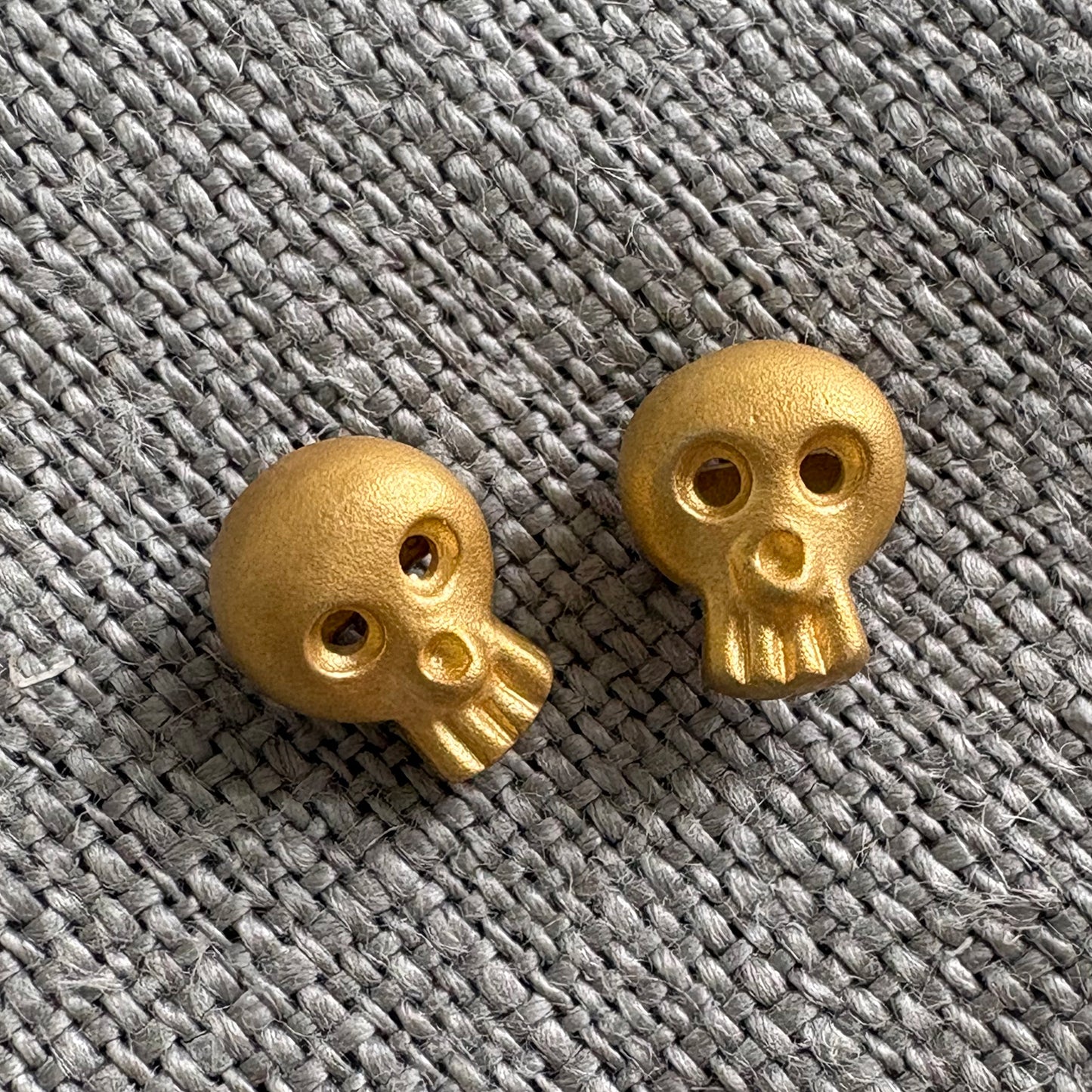 Skull Studs Matte 18ct Gold Vermeil Soremi Jewellery