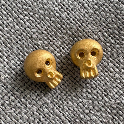 Skull Studs Matte 18ct Gold Vermeil Soremi Jewellery