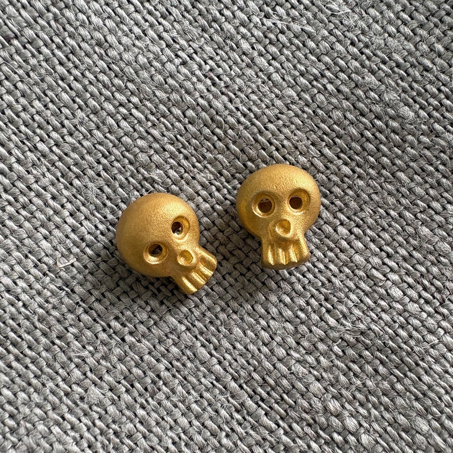 Skull Studs Matte 18ct Gold Vermeil Soremi Jewellery