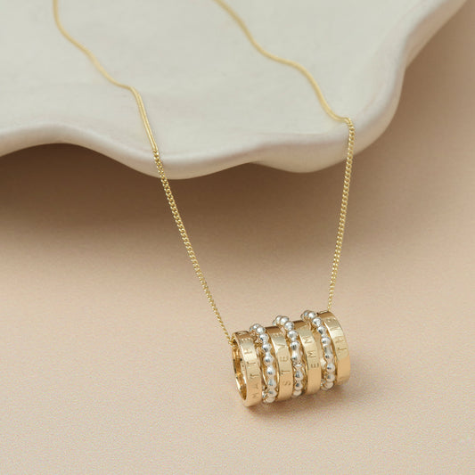 Personalised Slender Gold Hoop Pendant Necklace