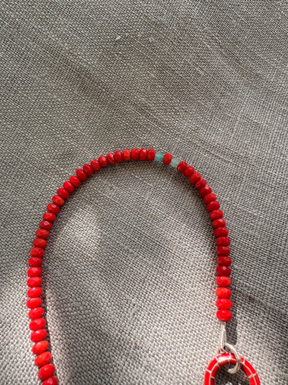 Red Coral Carabiner Necklace Soremi Jewellery