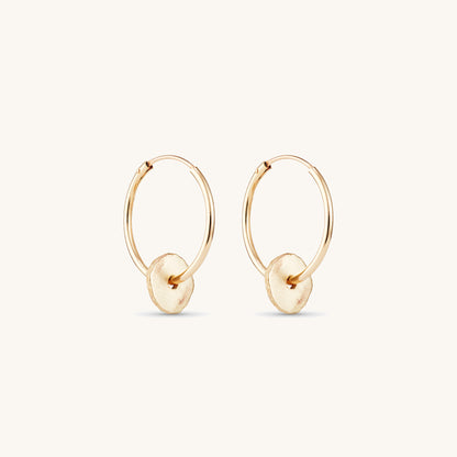 Solid 9ct Gold Nugget Hoop Earrings