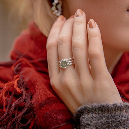 Personalised Beaded Initial Stacking Rings