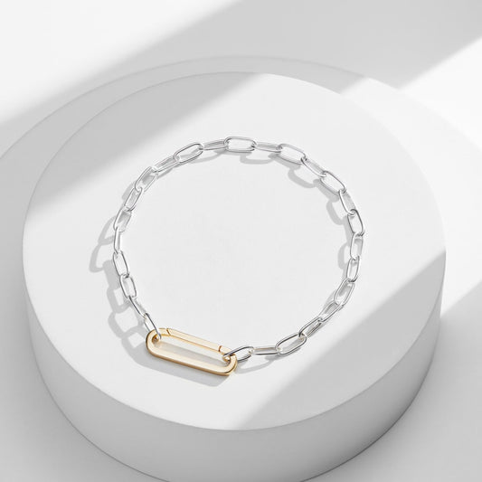 Sterling Silver & Gold Vermeil Link Bracelet