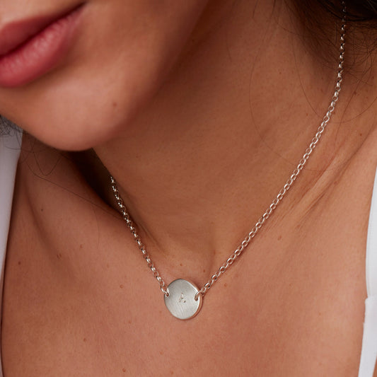 Adjustable Choker Initial Necklace Silver