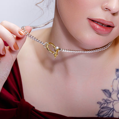 Personalised Large Gold Shackle Necklace