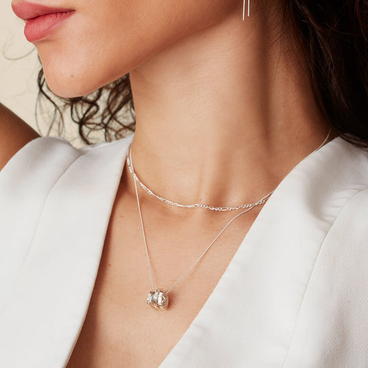 Personalised Silver Scroll Necklace