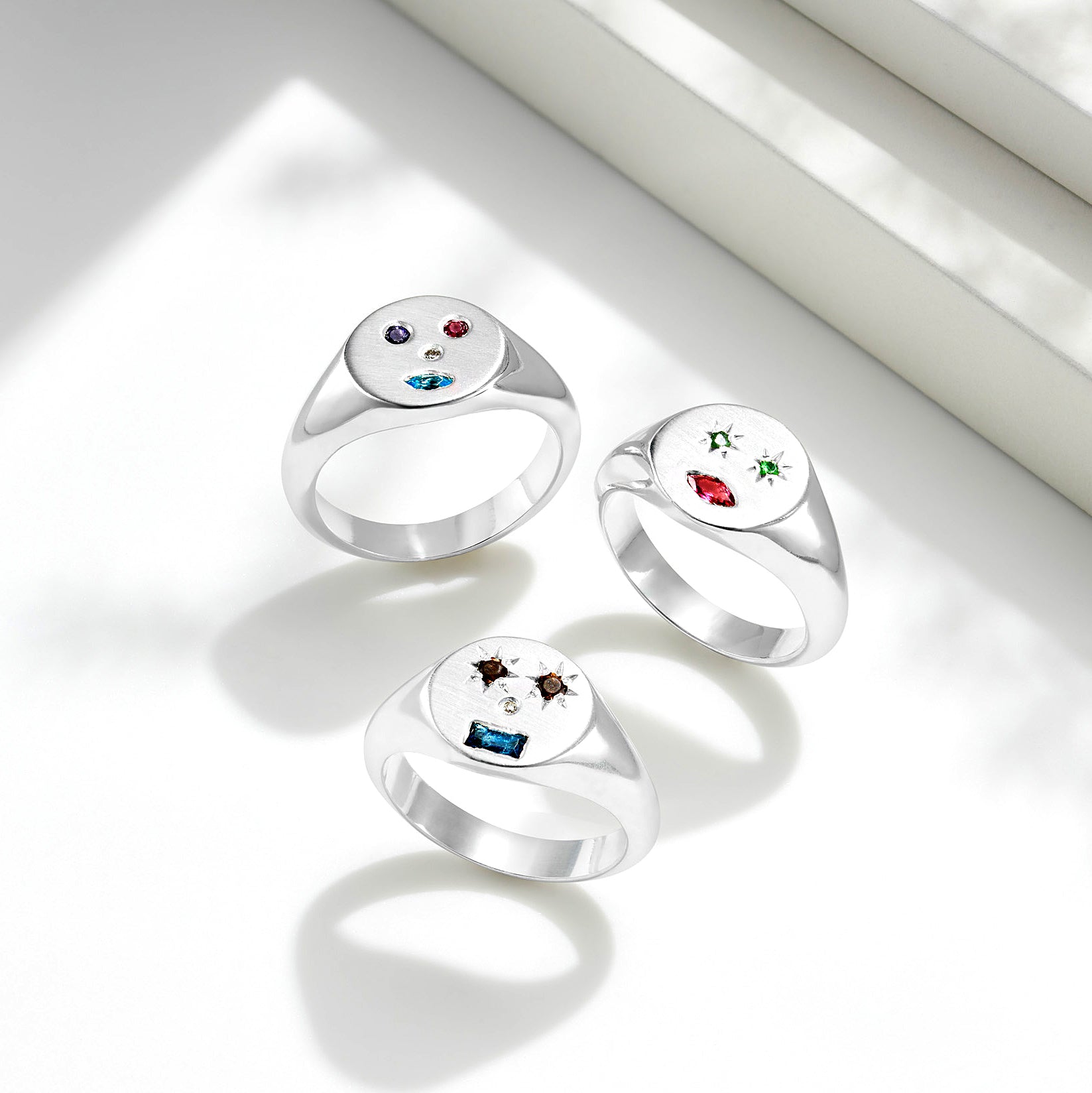 Gemstone Face Signet Ring Sterling Silver – Soremi Jewellery