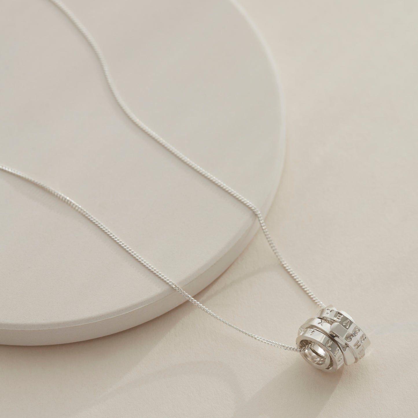 Personalised Silver Scroll Necklace
