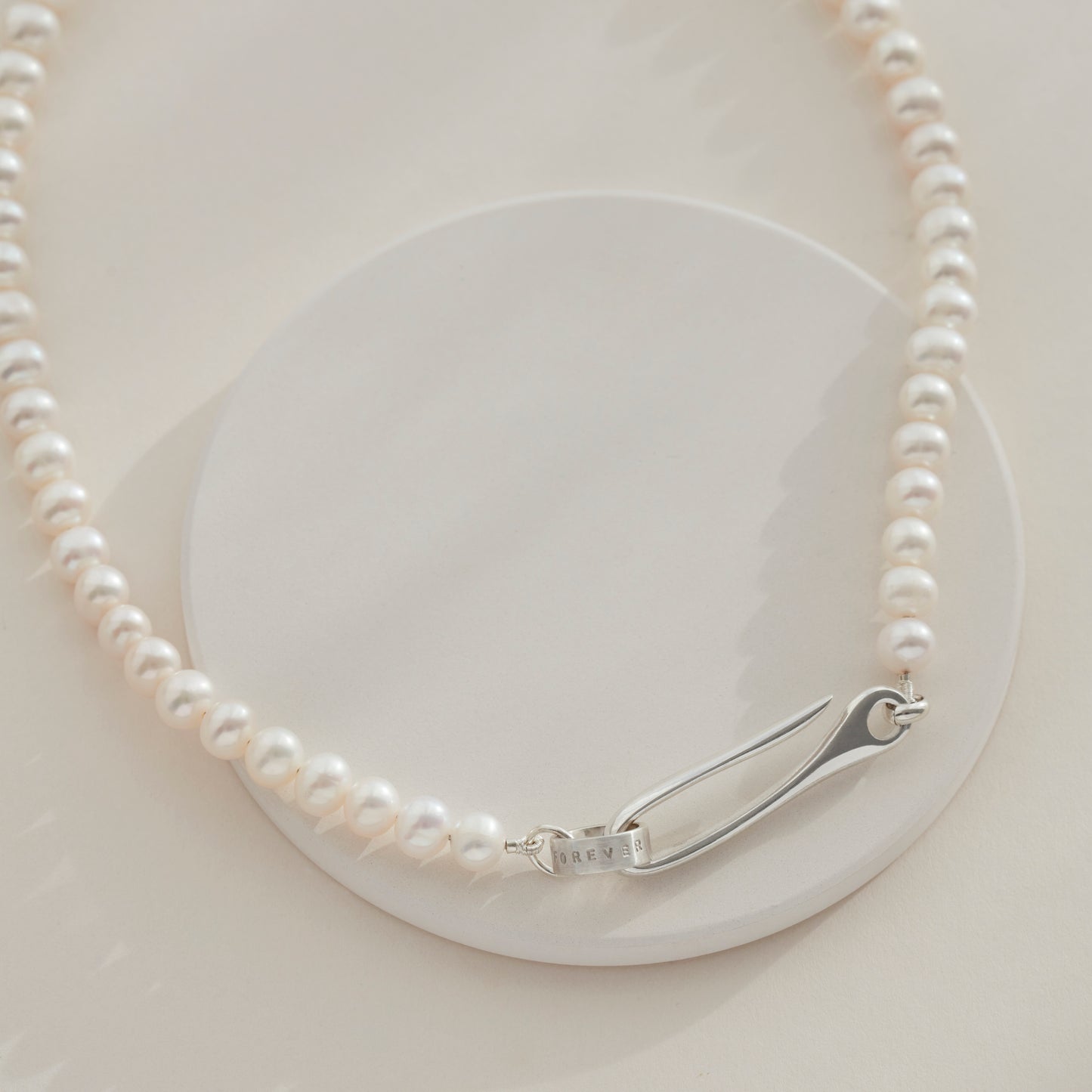 Personalised Japanese Fish Hook Necklace With Pearls