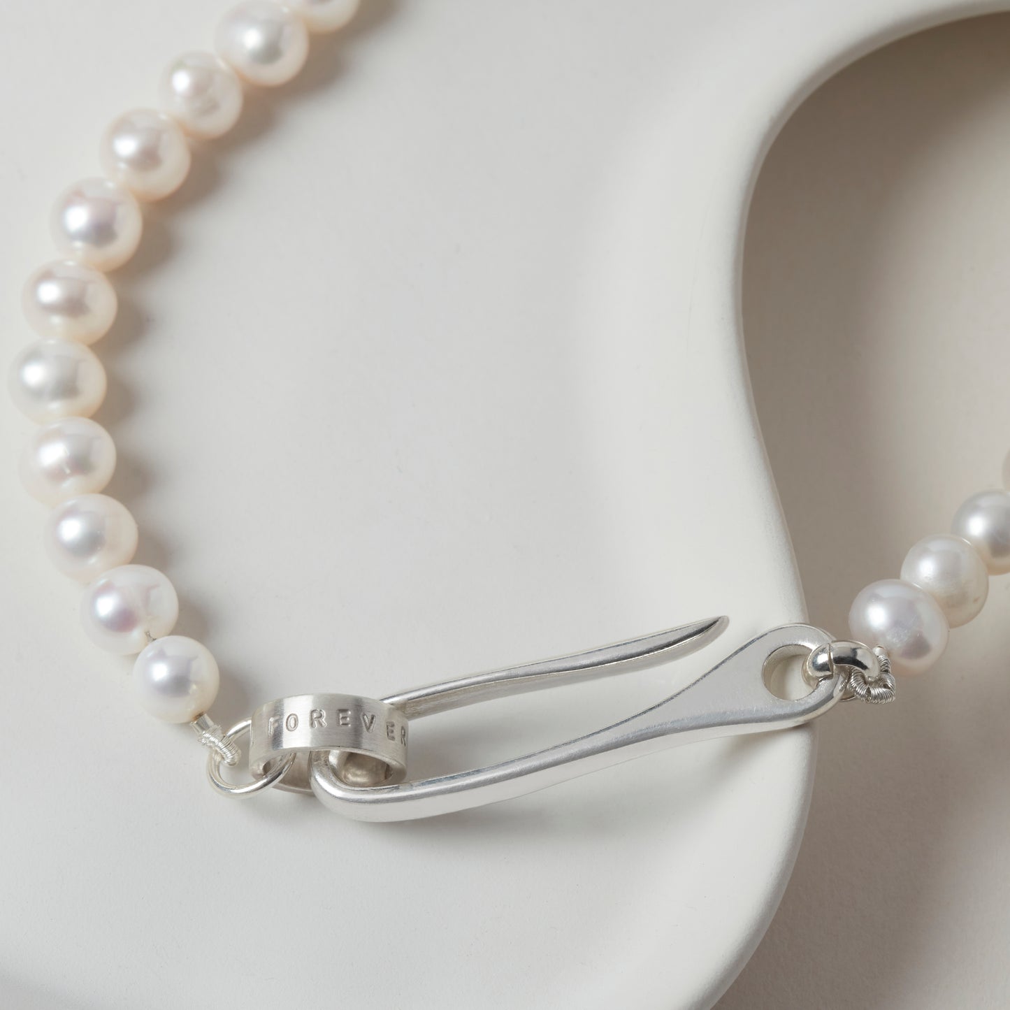 Personalised Japanese Fish Hook Necklace With Pearls