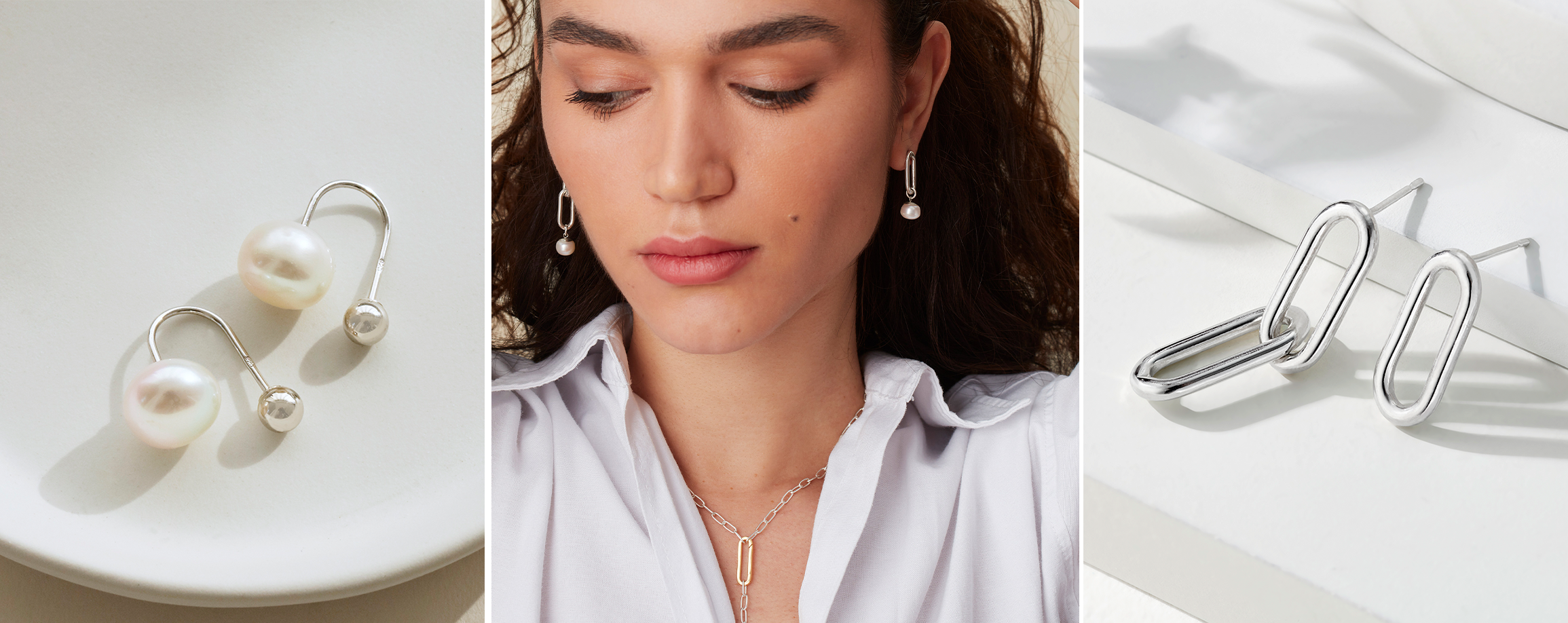 Soremi Silver and Pearl Earrings Web Banner Jewellery