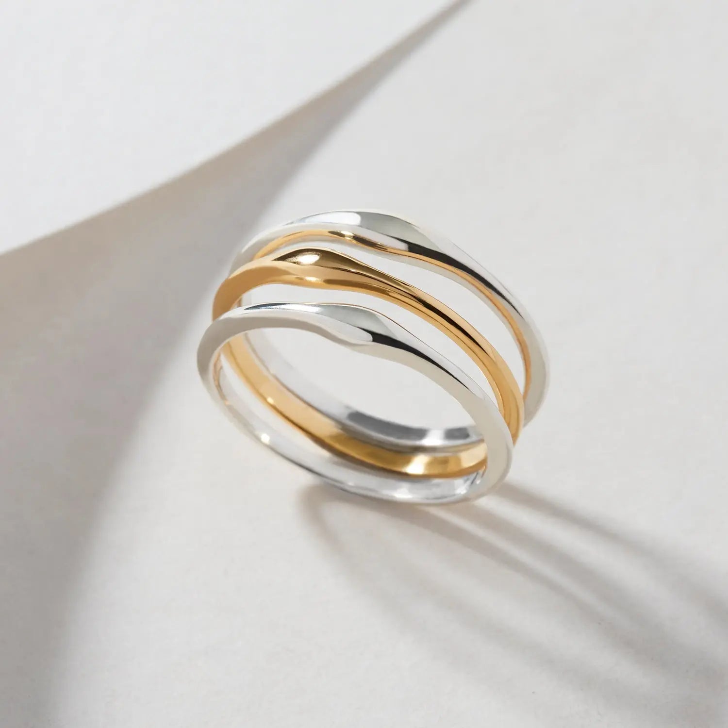 5 Ripple Rings Slender Ripple Stacking Ring - Soremi Jewellery