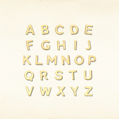 9ct gold initial stud earrings showing every letter of the alphabet