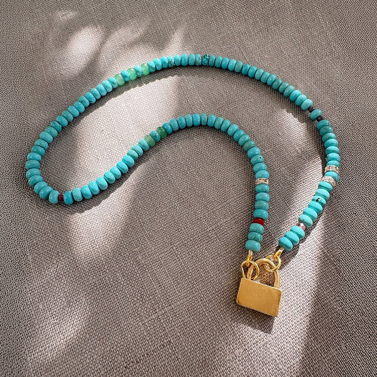 Turquoise Beaded Statement Necklace Gold Vermeil Soremi Jewellery